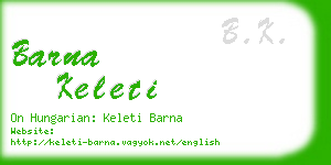 barna keleti business card